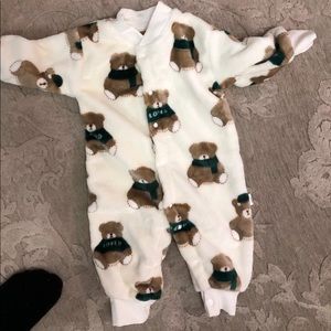 Fleece baby bear onesie